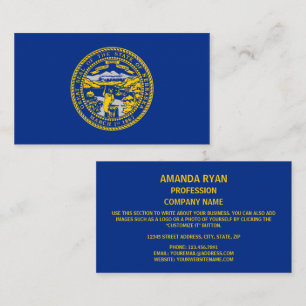 Cartão De Visita Nebraska Flag, Flag do Nebraska