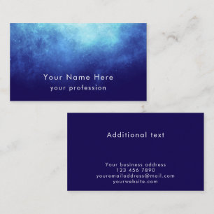 Cartão De Visita Nebulosa Azul Personalizado Texto Moderno Profissi