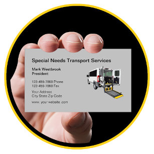 Cartão De Visita Necessidades especiais modernas de transporte de c