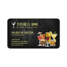 negócio de barman de bebidas | Preto moderno