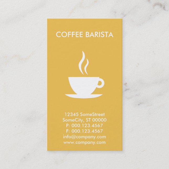 Cartão De Visita negócio de café barista personalizado (Frente)