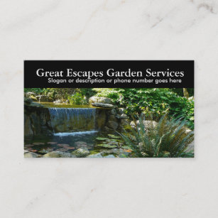 Cartão De Visita Negócio de jardinagem do Landscaper da água do