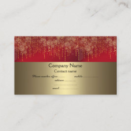 Cartão De Visita negócio de ouro brilhante vermelho