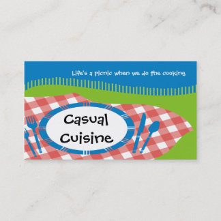 Cartão De Visita negócio de restauração exterior do ajuste da mesa