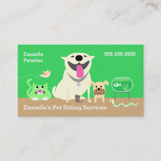 Cartão De Visita Negócio dos baby-sitter do animal de estimação