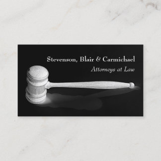 Cartão De Visita Negócio elegante do advogado do juiz do Gavel de