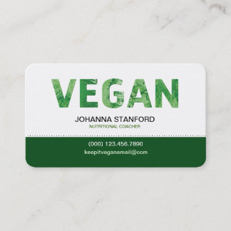 Cartão De Visita Negócio feliz das citações do Vegan