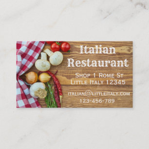Cartão De Visita Negócio italiano do restaurante ou de restauraç