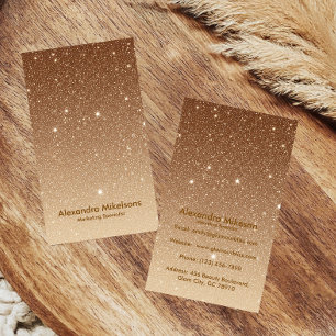 Cartão De Visita Negócios Brilhantes com Brilho Dourado