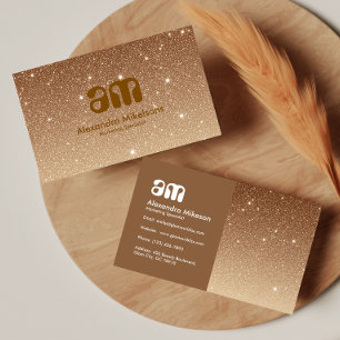Cartão De Visita Negócios Brilhantes em Ouro Chic