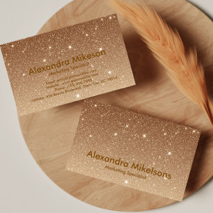 Cartão De Visita Negócios Brilho Dourado Luxo