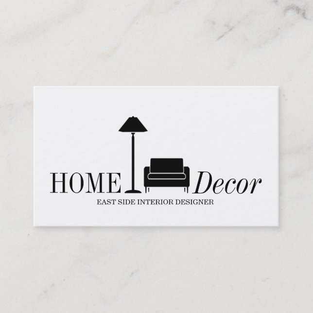 Cartão De Visita Negócios da Loja de Mobiliário do Designer Exterio (Frente)