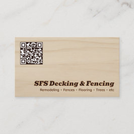 Cartão De Visita Negócios de Decking & Cerca QR Vcard