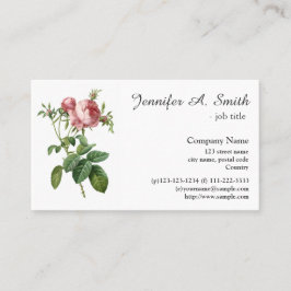Cartão De Visita Negócios de flores rosa-rosa-vírgula