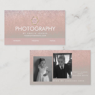 Cartão De Visita Negócios de Fotografia Ombre Brilho Seu Logotipo