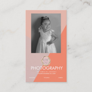 Cartão De Visita Negócios de Fotografia Três Tons Colorblock Foto
