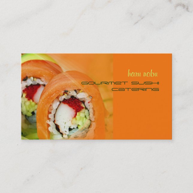 Cartão De Visita Negócios de restauração Nobu Gourmet Sushi (Frente)