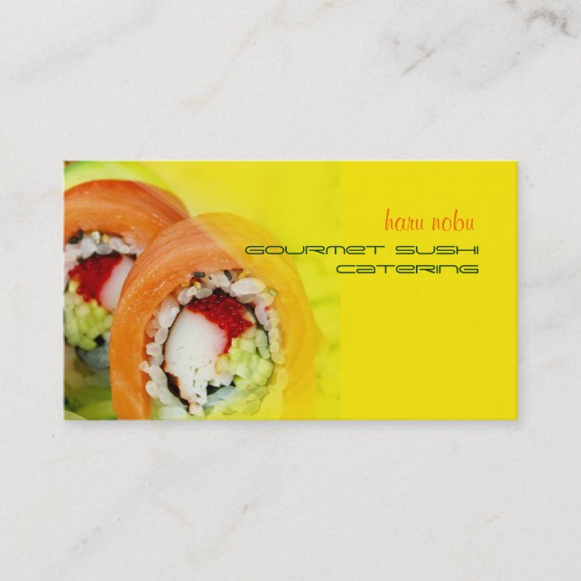 Cartão De Visita Negócios de restauração Nobu Gourmet Sushi (Frente)