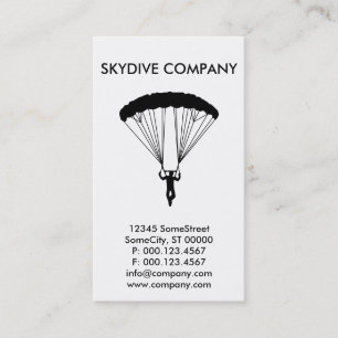Cartão De Visita negócios de Skydive personalizados