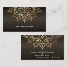 Negócios de Spa Holístico Mandala Marrom e Dourado