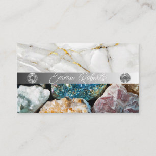 Cartão De Visita Negócios de Textura de Cristal Quartz Mineral Amet