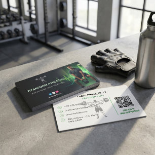 Cartão De Visita Negócios de Treinador de CrossFit   Poder Moderno 