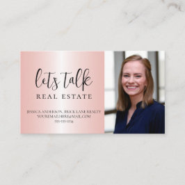 Cartão De Visita Negócios imobiliários metálicos cor-de-rosa