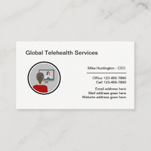 Cartão De Visita Negócios Médicos de Telehealth do escritório corpo