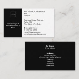 Cartão De Visita Negócios modernos, logotipo corporativo em preto e