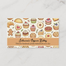 Cartão de Visita Negócios Quadrado Sobremesa Torta