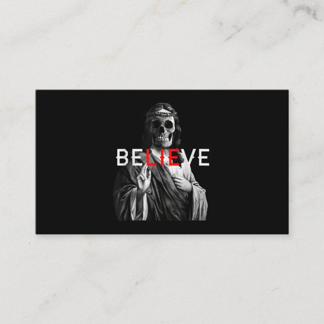 Cartão De Visita Negra Anticristo Jesus Crânio Acredita Satã Em (Frente)