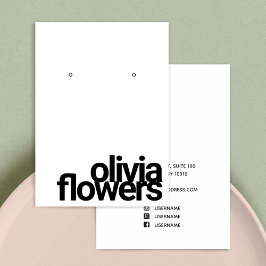 Cartão De Visita Negra e Branca Branca com Narração Moderna