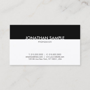 Cartão De Visita Negra E Branca Profissional Moderno Gracioso