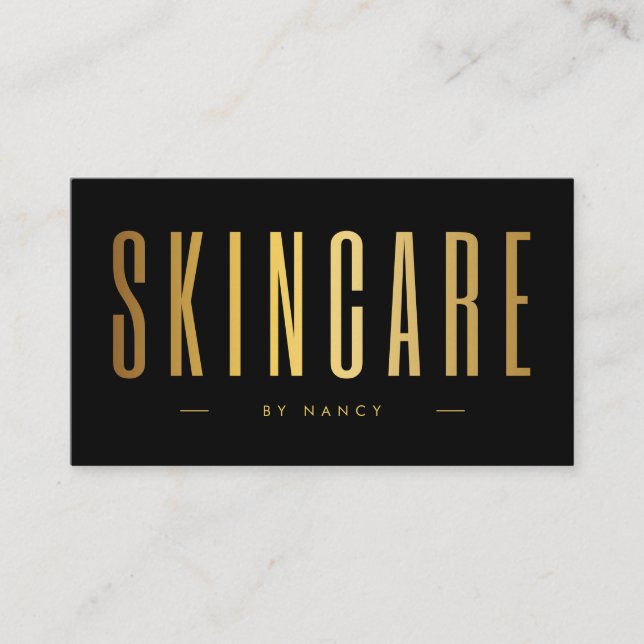 Cartão De Visita Negra Minimalista E Dourada (Frente)