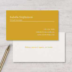 Cartão De Visita Negrito Profissional Moderno Amarelo e Branco