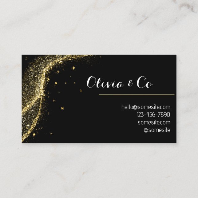 Cartão De Visita Negro e ouro (Frente)