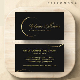 Cartão De Visita Negros e negócios profissionais Dourados personali