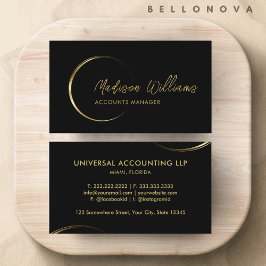 Cartão De Visita Negros e negócios profissionais Dourados personali