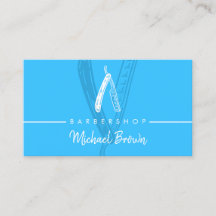 Neon Blue Barber Design