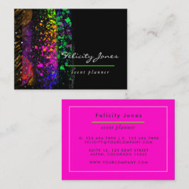 Cartão De Visita Neon Brush Strokes