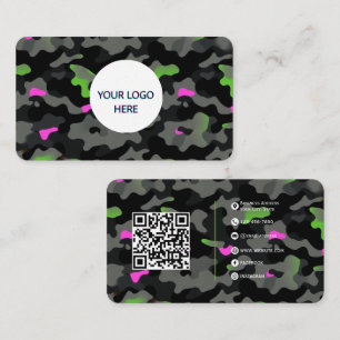 Cartão De Visita Neon Camo - Design totalmente personalizável e com