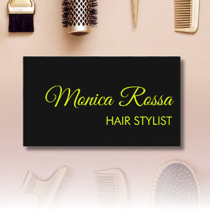 Cartão De Visita Neon Chartreuse, um profissional moderno, preto