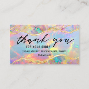 Cartão De Visita neon cores obrigado opal