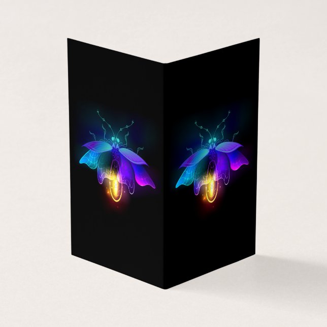 Cartão De Visita Neon Firefly a preto (Exterior)