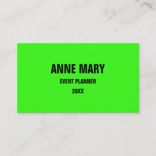 Cartão De Visita Neon Green Bright Colorful Wedents Modern