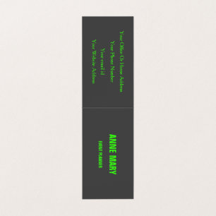 Cartão De Visita Neon Green Cinza Cinza Personalizado Casamentos de