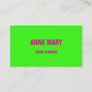Cartão De Visita Neon Green Hot Pink Event Planner Colorful