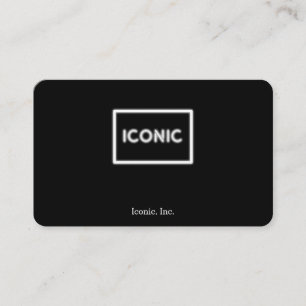 Cartão De Visita Néon icónico que incandesce branco