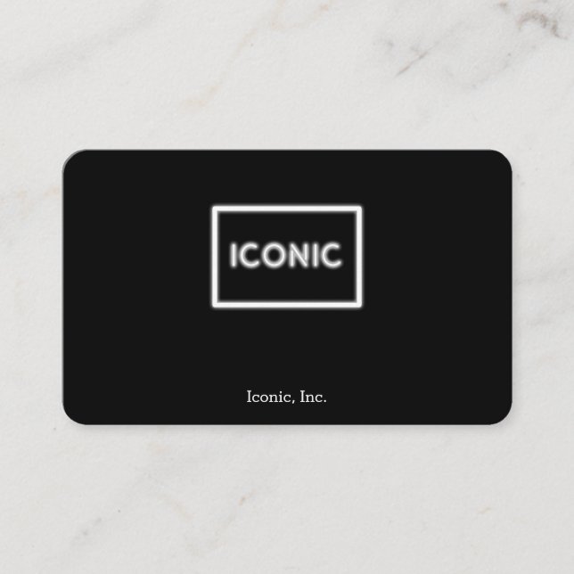Cartão De Visita Néon icónico que incandesce branco (Frente)