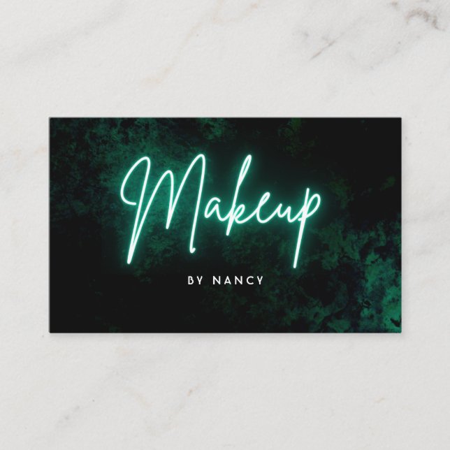 Cartão De Visita Neon Makeup Verde (Frente)